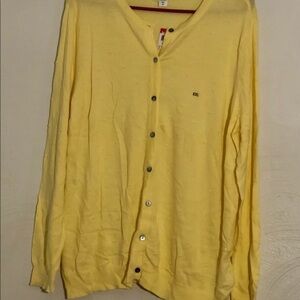 Basic Edition Sweater Women’s Size XXL Button Down Yellow New With Tags